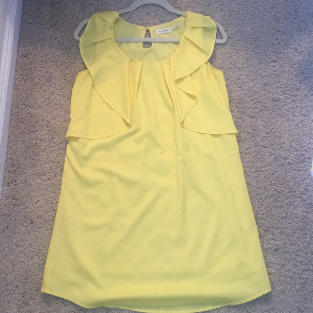 Yellow Ruffle Sundress-Blu Pepper
